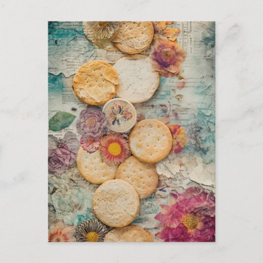 Crackers en bloemen briefkaart (Voorkant)