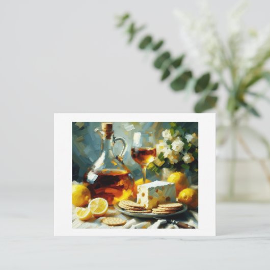 crackers van kaaswijn, briefkaart (Staand voorkant)