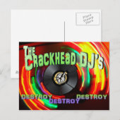 Crackhead DJ's Destroy Destroy Destroy Briefkaart (Voorkant / Achterkant)