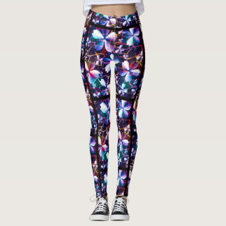 Crackle Bloem Patroon Multicolor 1 Leggings