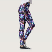 Crackle Bloem Patroon Multicolor 1 Leggings (Rechts)