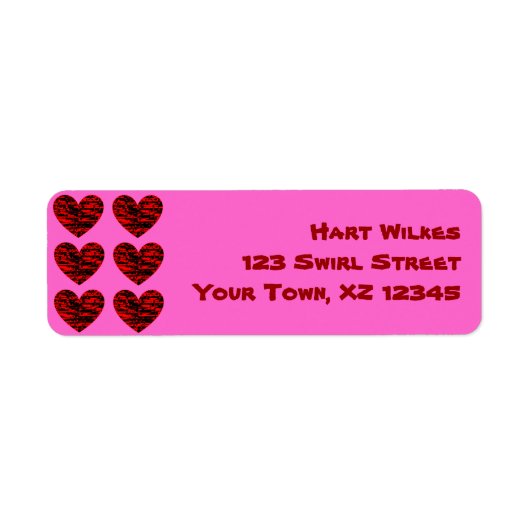 Crackle Hearts Etiket (Voorkant)