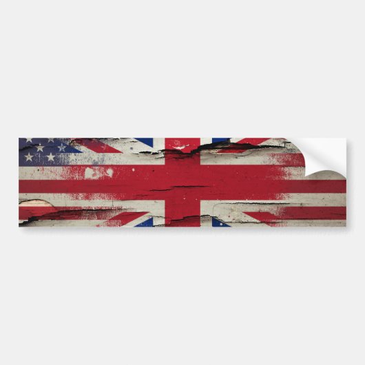 Crackle Paint | Britse vlag Bumpersticker (Voorkant)