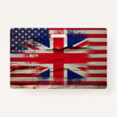 Crackle Paint | Britse vlag en Amerikaanse vlag Badge (Achterkant)