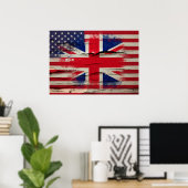 Crackle Paint | Britse vlag Poster (Thuiskantoor)