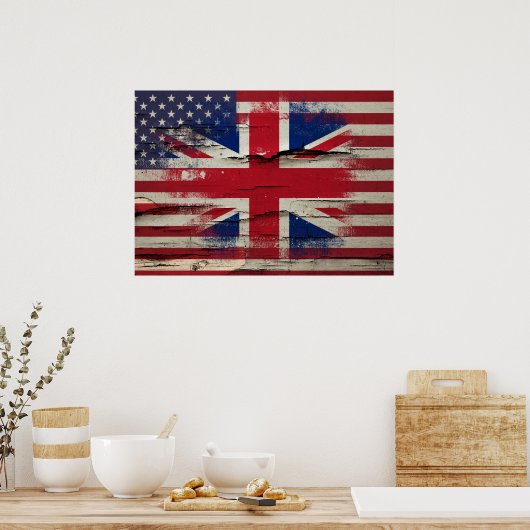 Crackle Paint | Britse vlag Poster (Keuken)