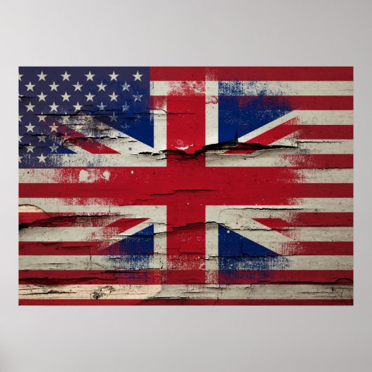 Crackle Paint | Britse vlag Poster (Voorkant)