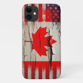 Crackle Paint | Canadese Amerikaanse vlag Case-Mate iPhone Case (Achterkant)
