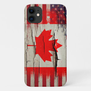 Crackle Paint   Canadese Amerikaanse vlag Case-Mate iPhone Case