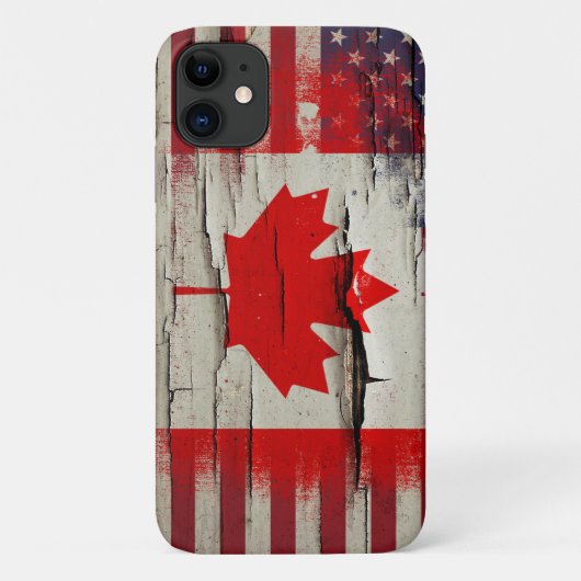 Crackle Paint | Canadese Amerikaanse vlag Case-Mate iPhone Case (Achterkant)