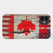 Crackle Paint | Canadese Amerikaanse vlag Case-Mate iPhone Case (Achterkant (horizontaal))