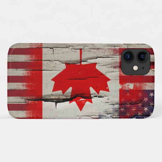 Crackle Paint | Canadese Amerikaanse vlag Case-Mate iPhone Case (Achterkant (horizontaal))