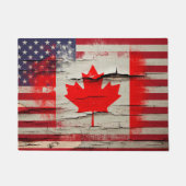 Crackle Paint | Canadese Amerikaanse vlag Deurmat (Voorkant)