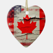 Crackle Paint | Canadese Amerikaanse vlag Keramisch Ornament (Rechts)