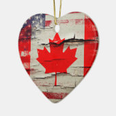 Crackle Paint | Canadese Amerikaanse vlag Keramisch Ornament (Links)