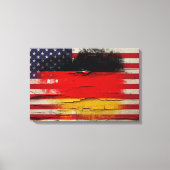 Crackle Paint | Duitse Amerikaanse vlag Canvas Afdruk (Voorkant)