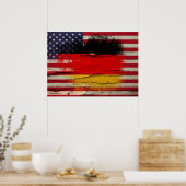 Crackle Paint | Duitse Amerikaanse vlag Poster (Keuken)