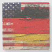 Crackle Paint | Duitse Amerikaanse vlag Stenen Onderzetter (Voorkant)