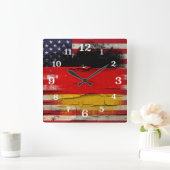 Crackle Paint | Duitse Amerikaanse vlag Vierkante Klok (Huis)