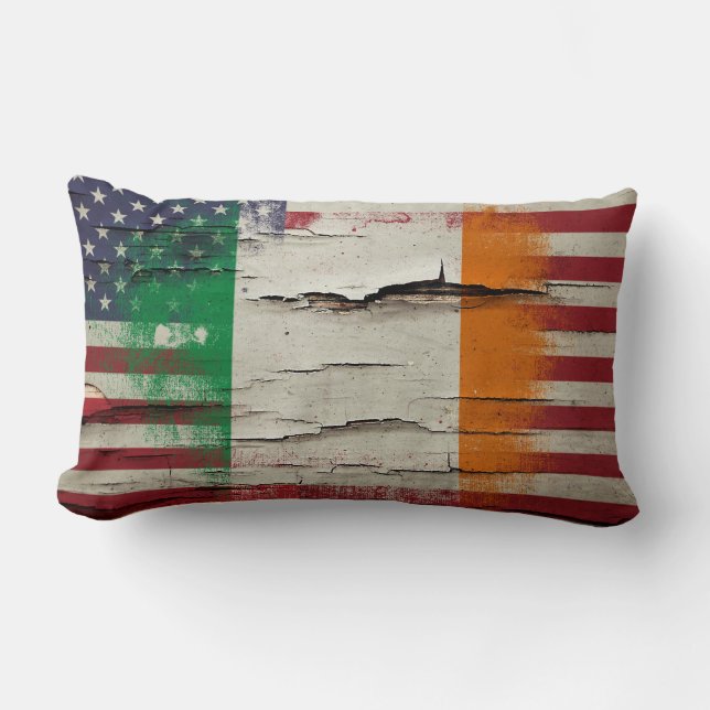 Crackle Paint | Ierse Amerikaanse vlag Kussen (Voorkant)