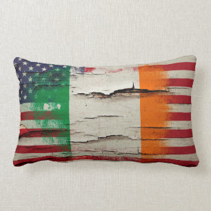 Crackle Paint   Ierse Amerikaanse vlag Kussen