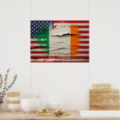 Crackle Paint | Ierse Amerikaanse vlag Poster (Keuken)