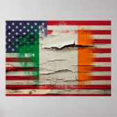 Crackle Paint | Ierse Amerikaanse vlag Poster (Voorkant)