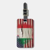 Crackle Paint | Italiaanse Amerikaanse vlag Bagagelabel (Voorkant verticaal)