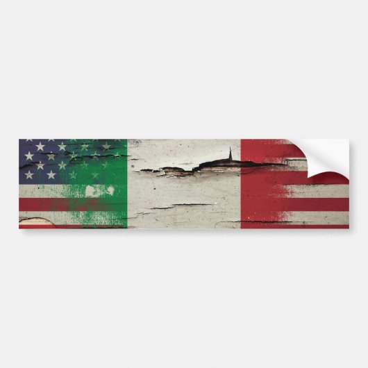Crackle Paint | Italiaanse Amerikaanse vlag Bumpersticker (Voorkant)