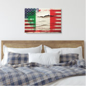 Crackle Paint | Italiaanse Amerikaanse vlag Canvas Afdruk (Insitu (Slaapkamer))