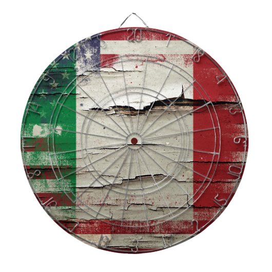 Crackle Paint | Italiaanse Amerikaanse vlag Dartbord (Voorkant)