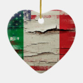 Crackle Paint | Italiaanse Amerikaanse vlag Keramisch Ornament (Achterkant)