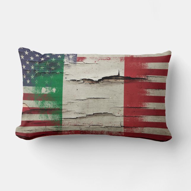 Crackle Paint | Italiaanse Amerikaanse vlag Kussen (Voorkant)