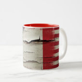 Crackle Paint | Italiaanse Amerikaanse vlag Tweekleurige Koffiemok (Voorkant rechts)