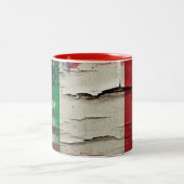 Crackle Paint | Italiaanse Amerikaanse vlag Tweekleurige Koffiemok (Center)