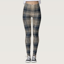 Crackle Plaid Beige en Bruine Leggings
