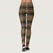 Crackle Plaid Sinaasappel en Bruine Leggings (Achterkant)