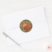 Crackle Tegel - Dame in het rood Ronde Sticker (Envelop)
