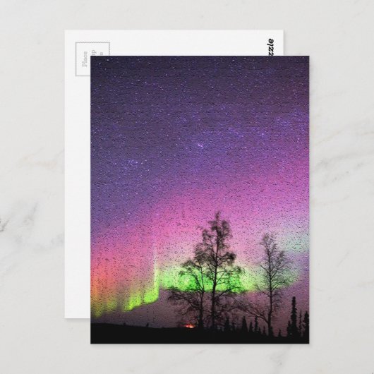 Crackle Texture Art Noorderlicht Sky Alaska Briefkaart (Voorkant / Achterkant)