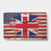 Crackle verf | Britse vlag & Amerikaanse vlag Badge (Achterkant)