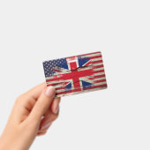 Crackle verf | Britse vlag & Amerikaanse vlag Badge (Handheld)