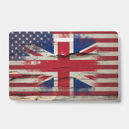 Crackle verf | Britse vlag & Amerikaanse vlag Badge (Voorzijde)