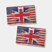 Crackle verf | Britse vlag & Amerikaanse vlag Badge (Voor- en achterkant)