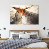 Cracks Aarde Droog Klimaat 1 van 4 Canvas Afdruk (Insitu (Slaapkamer))