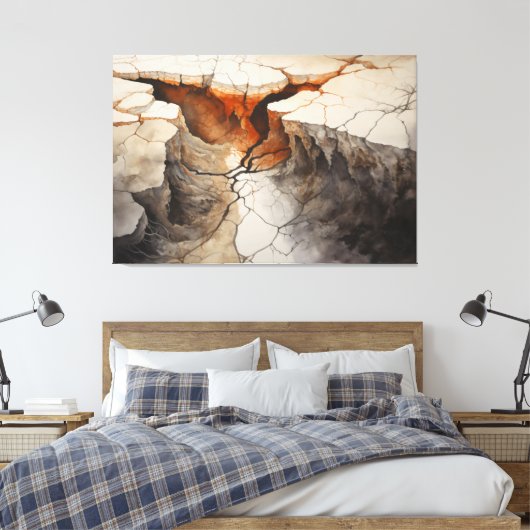Cracks Aarde Droog Klimaat 1 van 4 Canvas Afdruk (Insitu (Slaapkamer))