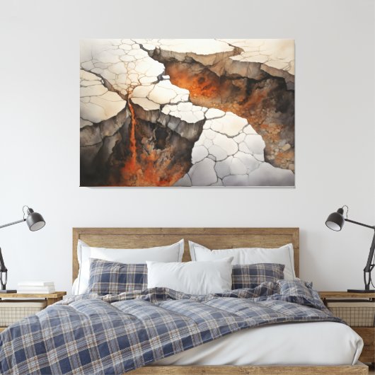 Cracks Aarde Droog Klimaat 2 van 4 Canvas Afdruk (Insitu (Slaapkamer))