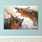 Cracks Aarde Droog Klimaat 2 van 4 Canvas Afdruk (Insitu (Houten vloer))