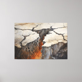 Cracks Aarde Droog Klimaat 4 van 4 Canvas Afdruk