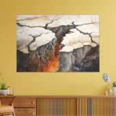 Cracks Aarde Droog Klimaat 4 van 4 Canvas Afdruk (Insitu (Woonkamer))