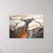 Cracks Aarde Droog Klimaat 4 van 4 Canvas Afdruk (Voorkant)